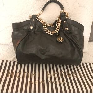Black Henri Bendel Croc Boho Bag